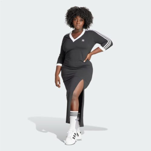 Adidas Adicolor Classics 3-Stripes V-Neck Maxi Dress (Plus Size)