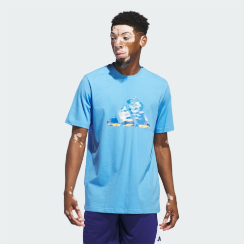 Adidas Blue Summer Logo Graphic Tee
