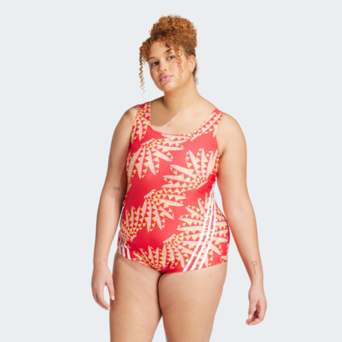 Adidas FARM Rio 3-Stripes CLX Swimsuit (Plus Size)