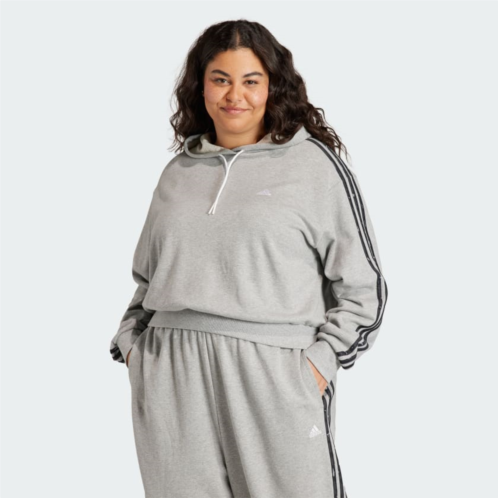 Adidas Essentials 3-Stripes Animal Print Relaxed Hoodie (Plus Size)