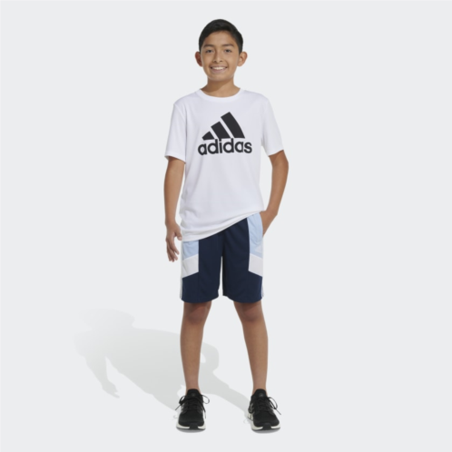 Adidas Elastic Waistband Sportswear Color Block Shorts