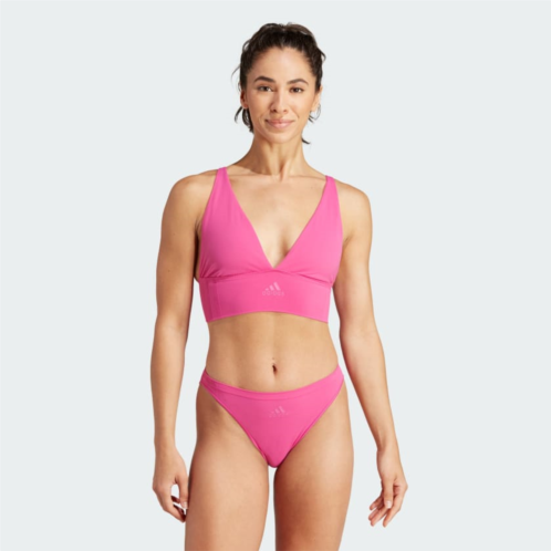 Adidas Active Seamless Micro Stretch Long Line Plunge Lounge Bra