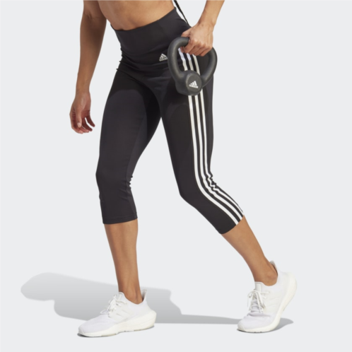 Adidas Designed to Move High-Rise 3-Stripes 3/4 Sport Leggings