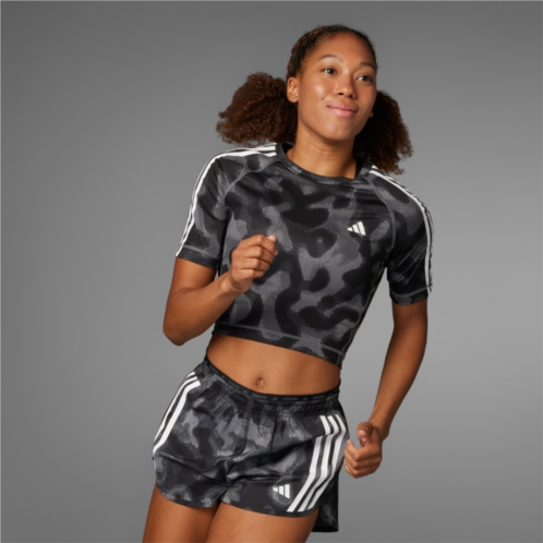 Adidas Own the Run 3-Stripes Allover Print Shorts
