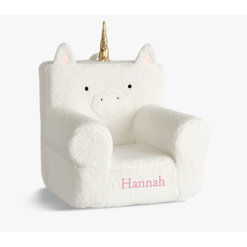 Potterybarn Anywhere Chair, Ivory Sherpa Unicorn