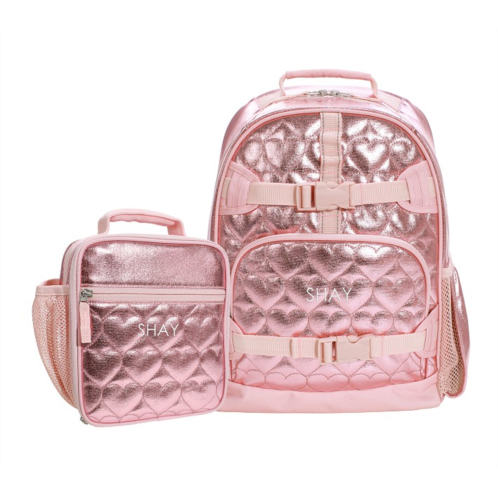 Potterybarn Mackenzie Pink Metallic Hearts Backpack & Lunch Bundle, Set of 2