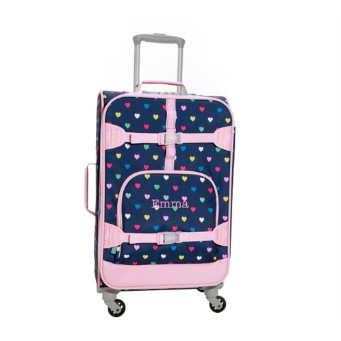 Potterybarn Mackenzie Navy Pink Multi Hearts Spinner Luggage