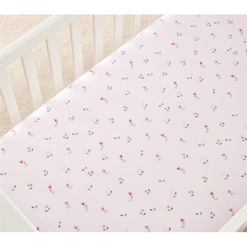 Potterybarn Aria Floral Organic Crib Fitted Sheet