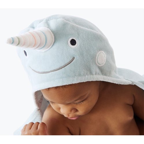 Potterybarn Narwhal Critter Baby Hooded Towel