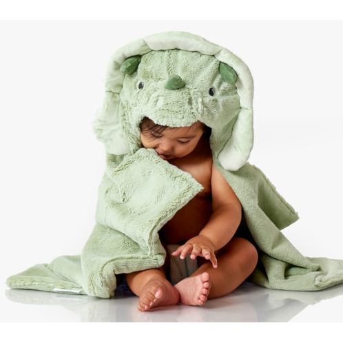 Potterybarn Dino Faux Fur Baby Hooded Towel