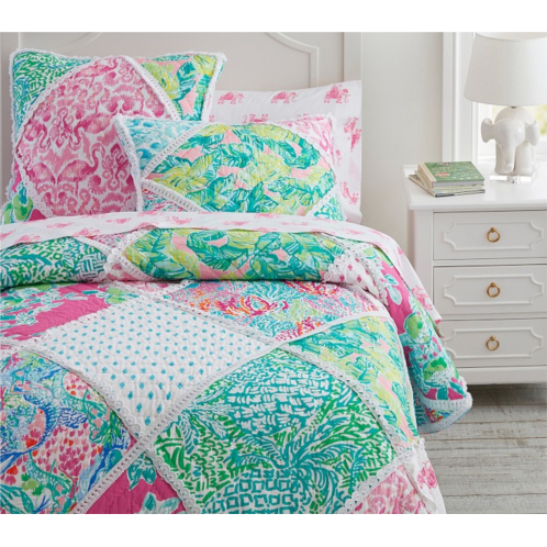 Potterybarn Lilly Pulitzer Party Patchwork Kids Comforter Set