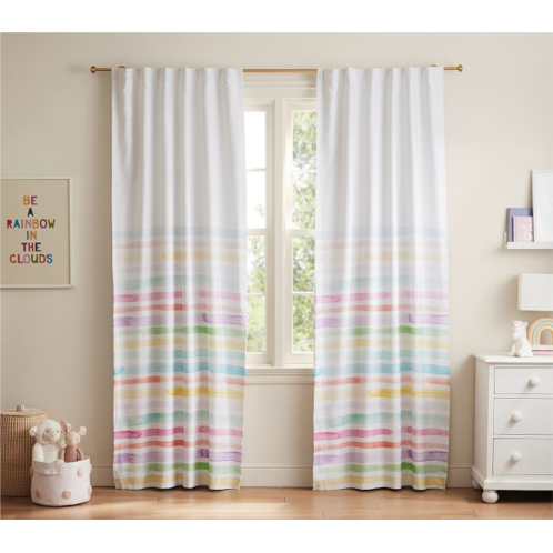 Potterybarn Kayla Rainbow Stripe Cotton Blackout Curtain