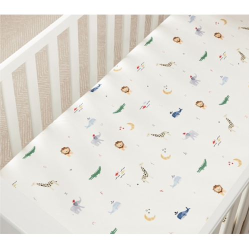 Potterybarn Animal ABC Organic Crib Fitted Sheet