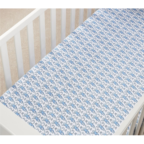 Potterybarn Roller Rabbit Monkey Organic Crib Fitted Sheet