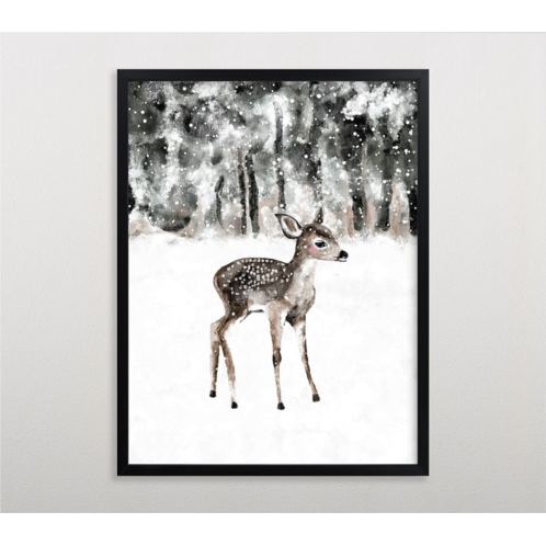 Potterybarn Limited Edition Minted Winter Baby Animal Deer Art by Cass Loh