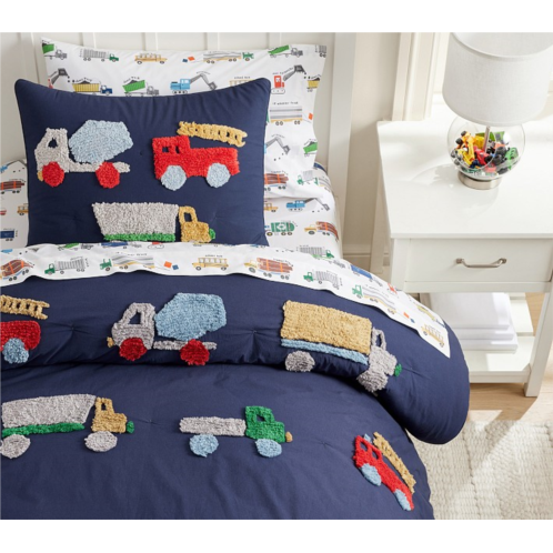 Potterybarn Candlewick Trucks Comforter & Shams