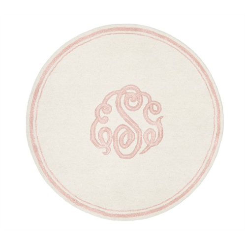 Potterybarn Cursive Monogram Round Rug