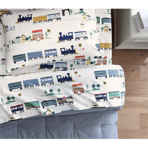 Potterybarn Train Organic Sheet Set