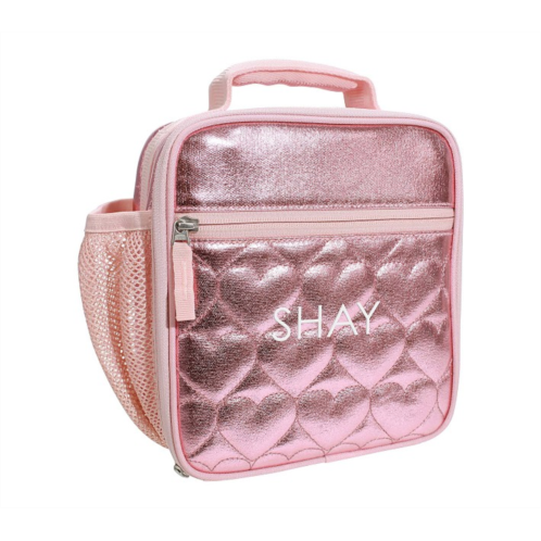 Potterybarn Mackenzie Pink Metallic Hearts Lunch Boxes