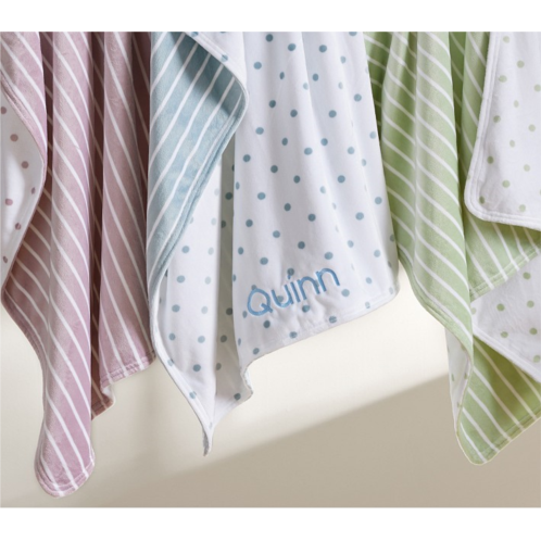 Potterybarn Dot & Stripe Chamois Baby Blanket