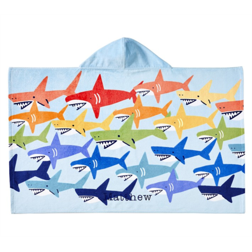 Potterybarn Rainbow Shark Kid Beach Hooded Towel