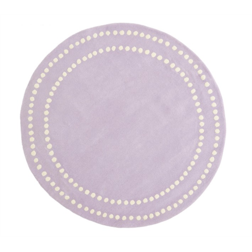 Potterybarn Pearl Dot Border Round Rug