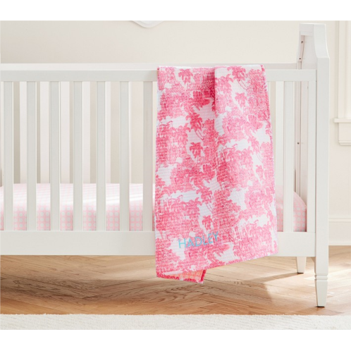 Potterybarn Lilly Pulitzer Anniversary Toile Baby Quilt