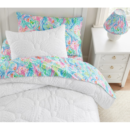 Potterybarn Lilly Pulitzer Tropical Shell Jacquard Quilt & Shams