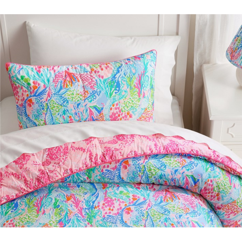 Potterybarn Lilly Pulitzer Reversible Mermaid Cove Comforter & Shams