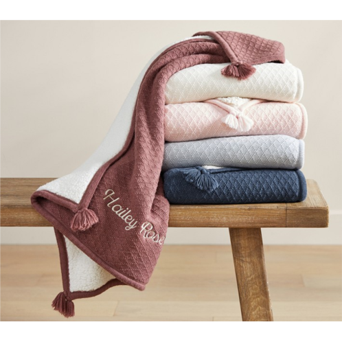 Potterybarn Luxe Cable Knit Sherpa Baby Blanket