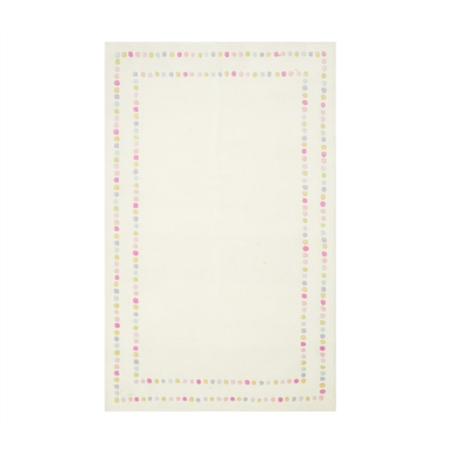 Potterybarn Rainbow Pearl Dot Border Rug