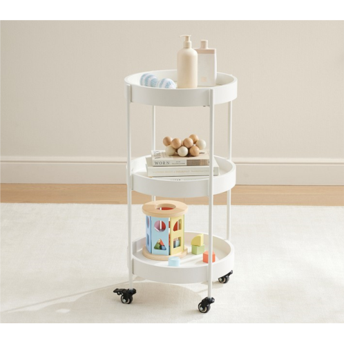 Potterybarn Round Rolling Storage Cart