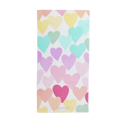 Potterybarn Rainbow Heart Kid Beach Towel UPF 50