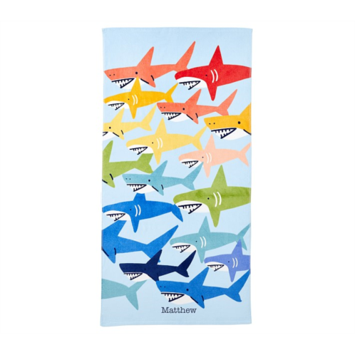 Potterybarn Rainbow Shark Kid Beach Towel UPF 50