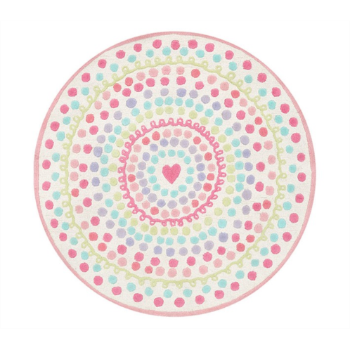 Potterybarn Heart Dot Round Rug