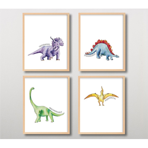 Potterybarn Minted Watercolor Dino Party Wall Art by Rachel Getz
