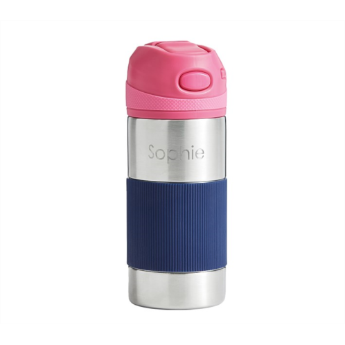Potterybarn Astor Navy/Pink Water Bottle