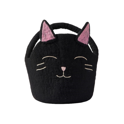 Potterybarn Felted Wool 3-D Black Cat Treat Bag