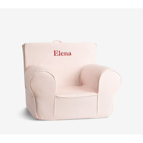 Potterybarn Anywhere Chair, Blush with White Piping
