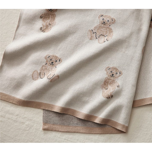 Potterybarn St. Jude Teddy Bear Intarsia Baby Blanket