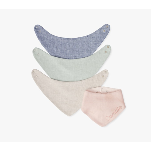 Potterybarn Linen Bandana Bib - Mixed Set of 4