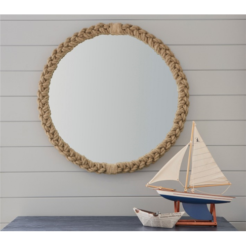 Potterybarn Braided Natural Rope Round Mirror