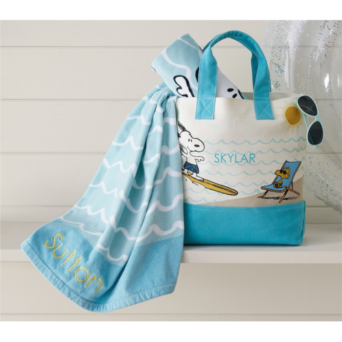 Potterybarn Peanuts Surfing Snoopy Beach Tote and Towel Set