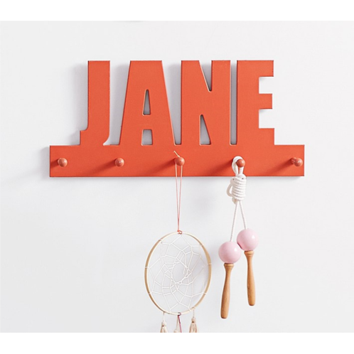 Potterybarn Personalized Name Sign with Wall Hooks