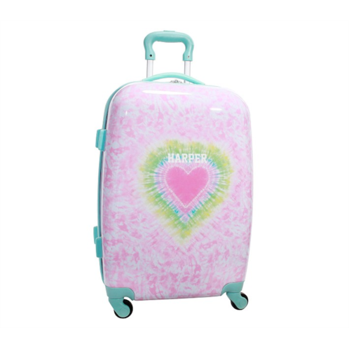 Potterybarn Mackenzie Pink Heart Tie Dye Hard-Sided Luggage