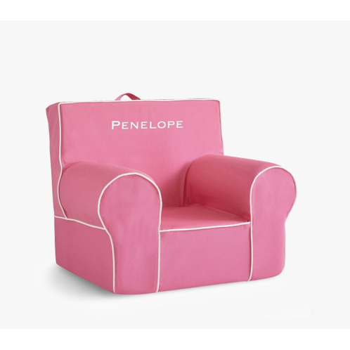 Potterybarn Anywhere Chair, Bright Pink with White Piping Twill
