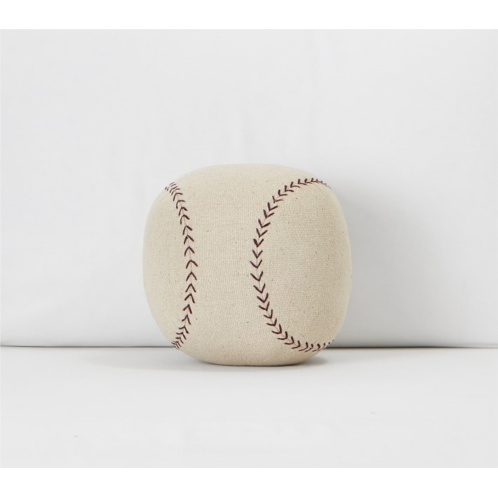 Potterybarn Baseball Shaped Washed Canvas Pillow