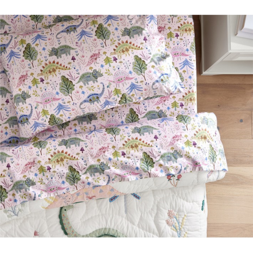 Potterybarn Floral Dino Organic Sheet Set