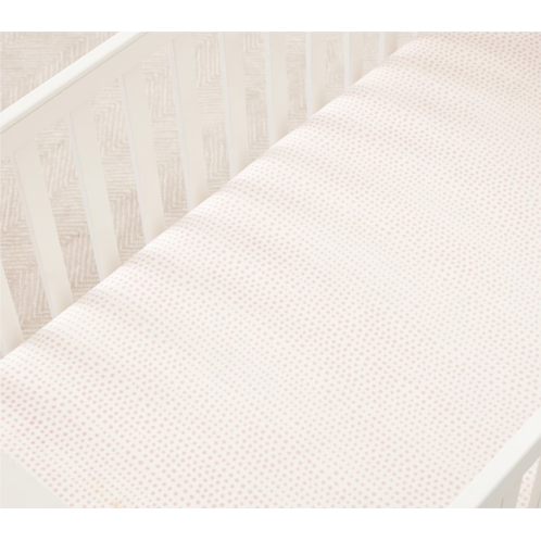 Potterybarn Organic Blush Falling Dot Modern Crib Sheet