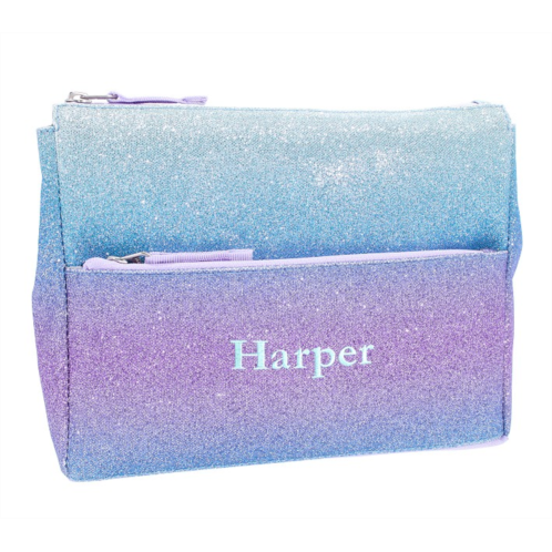 Potterybarn Mackenzie Lavender/Aqua Ombre Sparkle Glitter Supplies Pouch